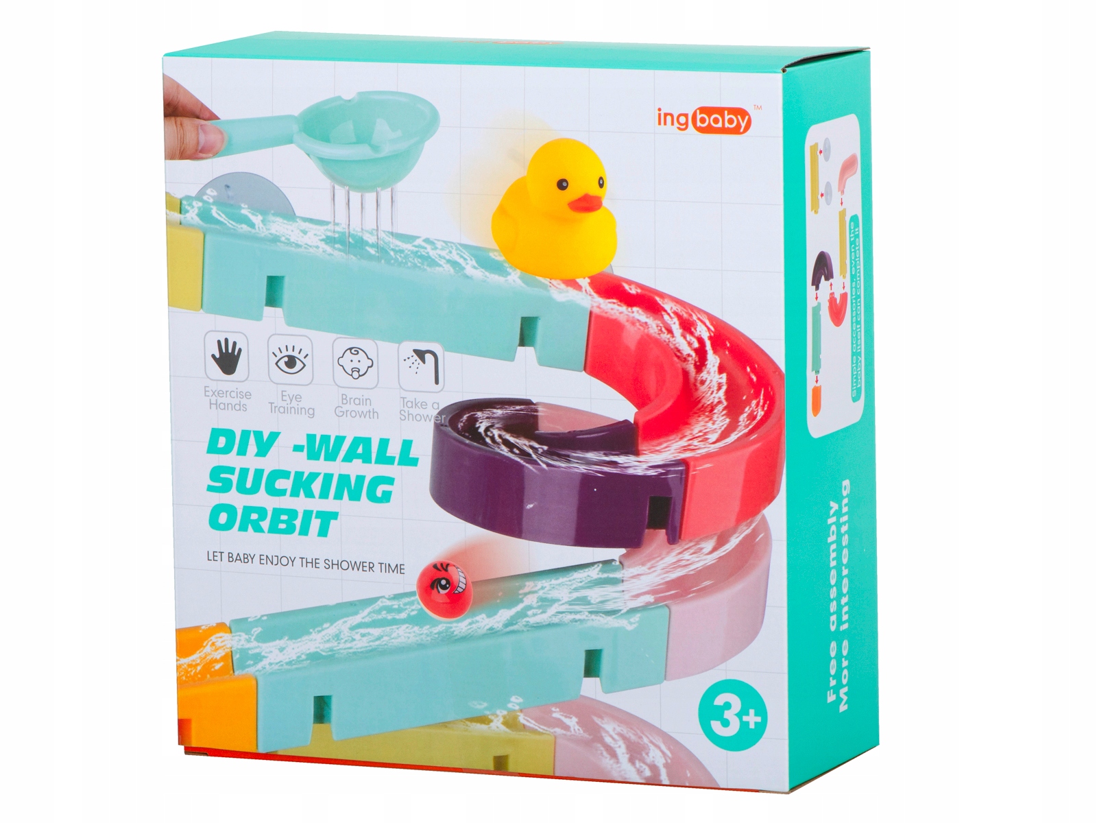 ZABAWKA DO KĄPIELI WANNY PRYSZNIC ZJEŻDZALNIA TOR WODNY + AKCESORIA Materiał plastik