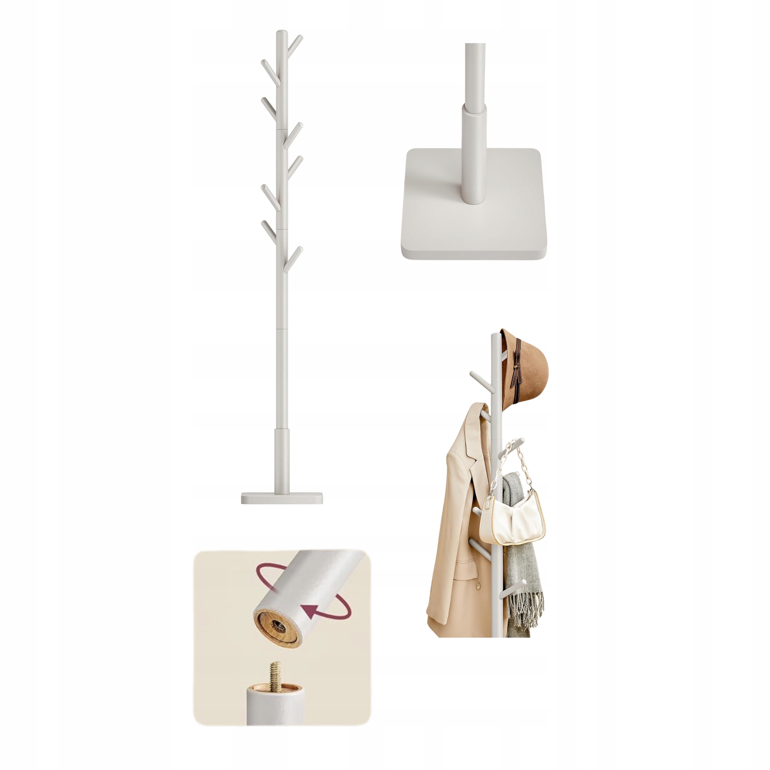 Drevený stojanový vešiak Vasagle, nastaviteľný, stabilný na oblečenie, kabáty
