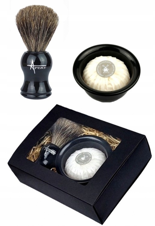 Štětka na holení z jezevčího masa Dárek k Vánocům Mýdlo na holení Sada