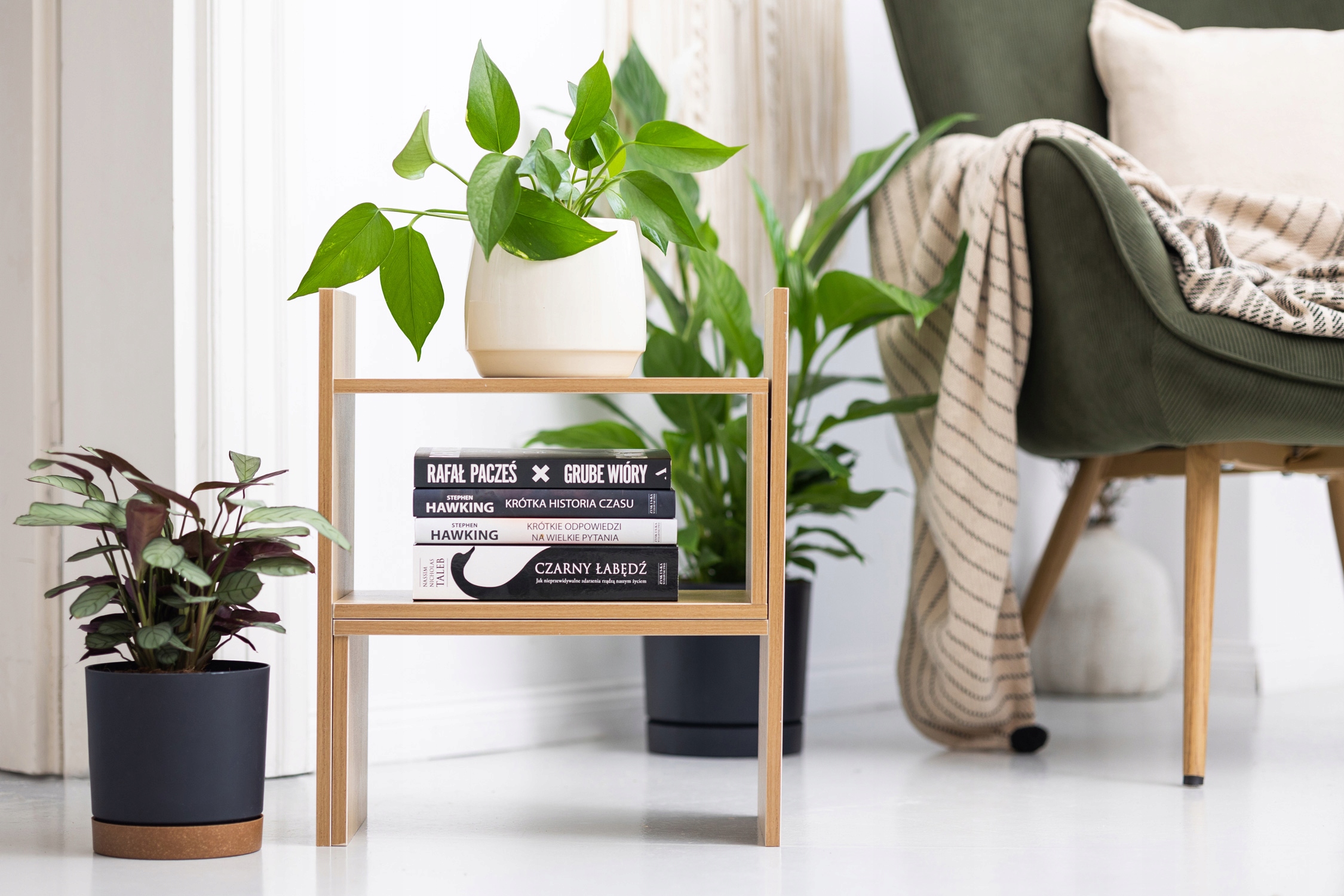 Nowoczesny stojak regał na książki modułowy narożny półka z MDF Home 70cm Głębokość mebla 20 cm