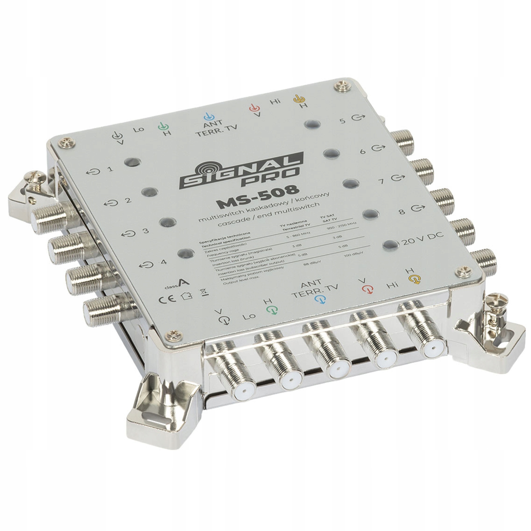 Průchozí Multipřepínač MS-508 5 Vstupů 8 Signal Pro Výstupů