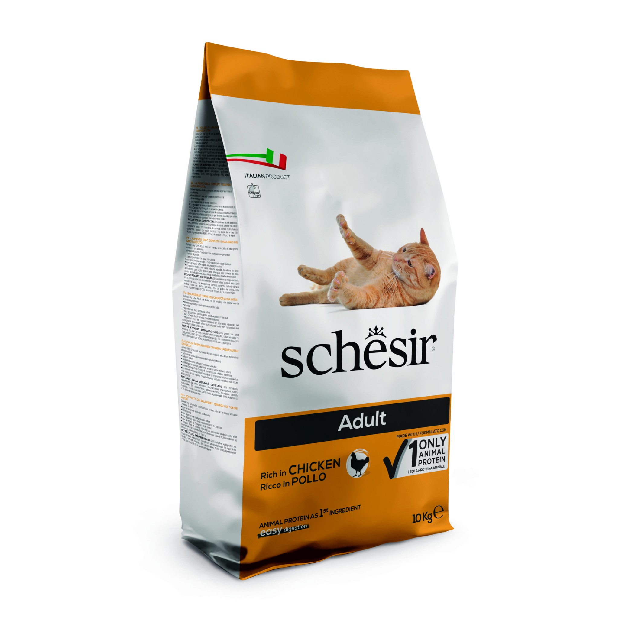 Schesir Original karma sucha dla dorosłego kota o smaku kurczaka 10 kg