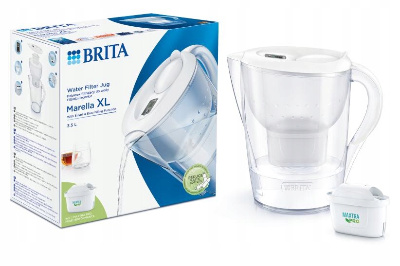 Brita Marella XL dzbanek filtrujący biały i filtr Maxtra Pure Performance