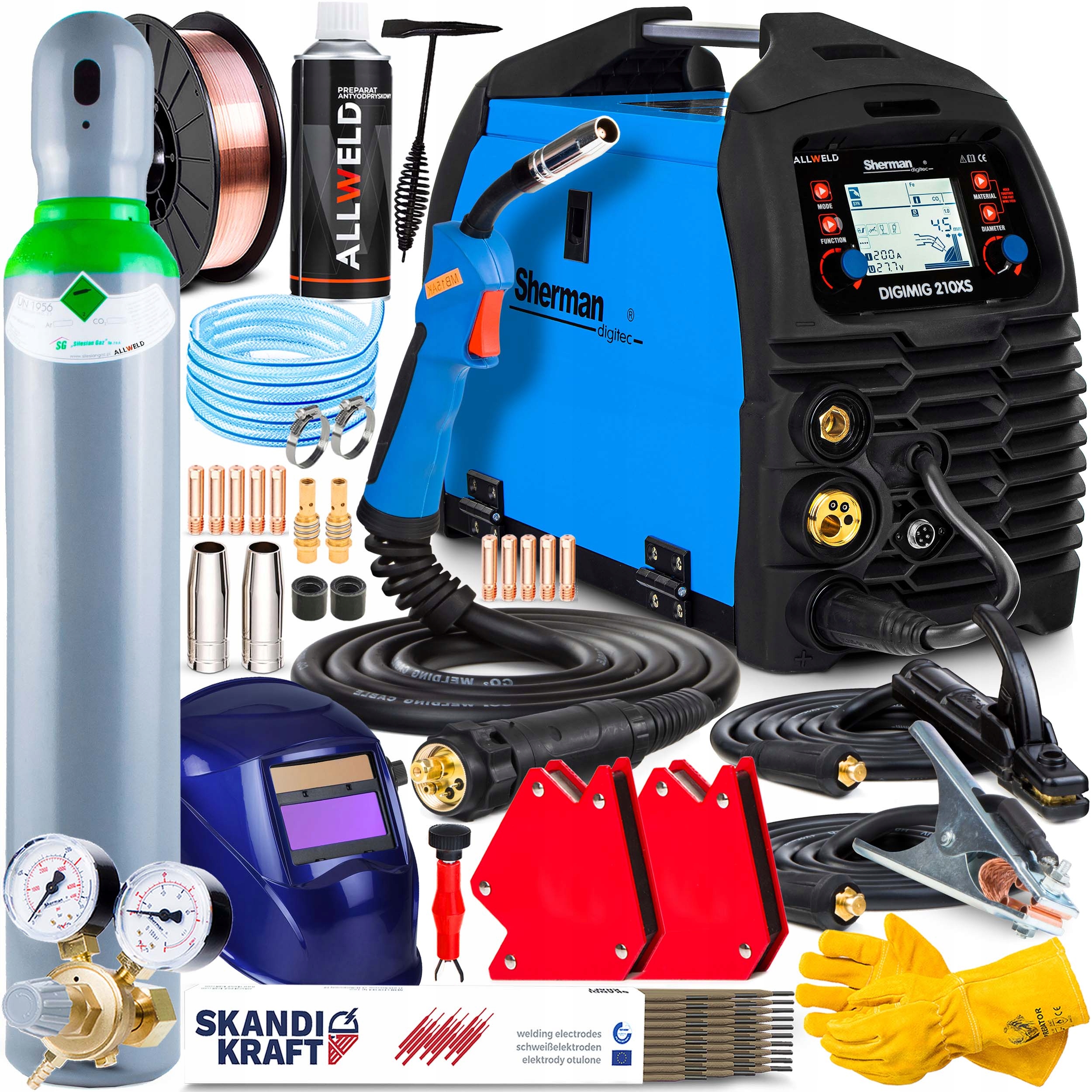 Poloautomatický Svařovací Stroj Sherman Digimig 210XS Mig Mag Mma Tig 230V 200A 3V1