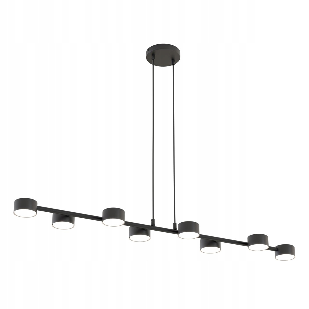 Lampa wisząca Megara 8 czarna nowoczesna, regulowana wysokość