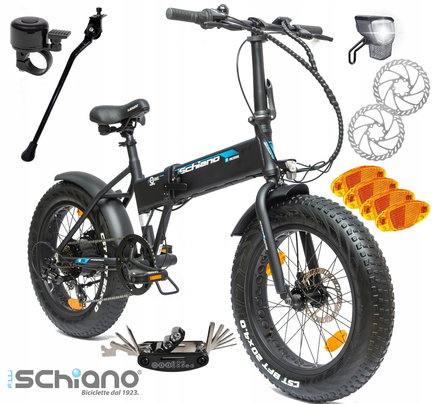 Rower Elektryczny Męski Damski Składany 20" Led Ananda 250 W Tarcze Składak