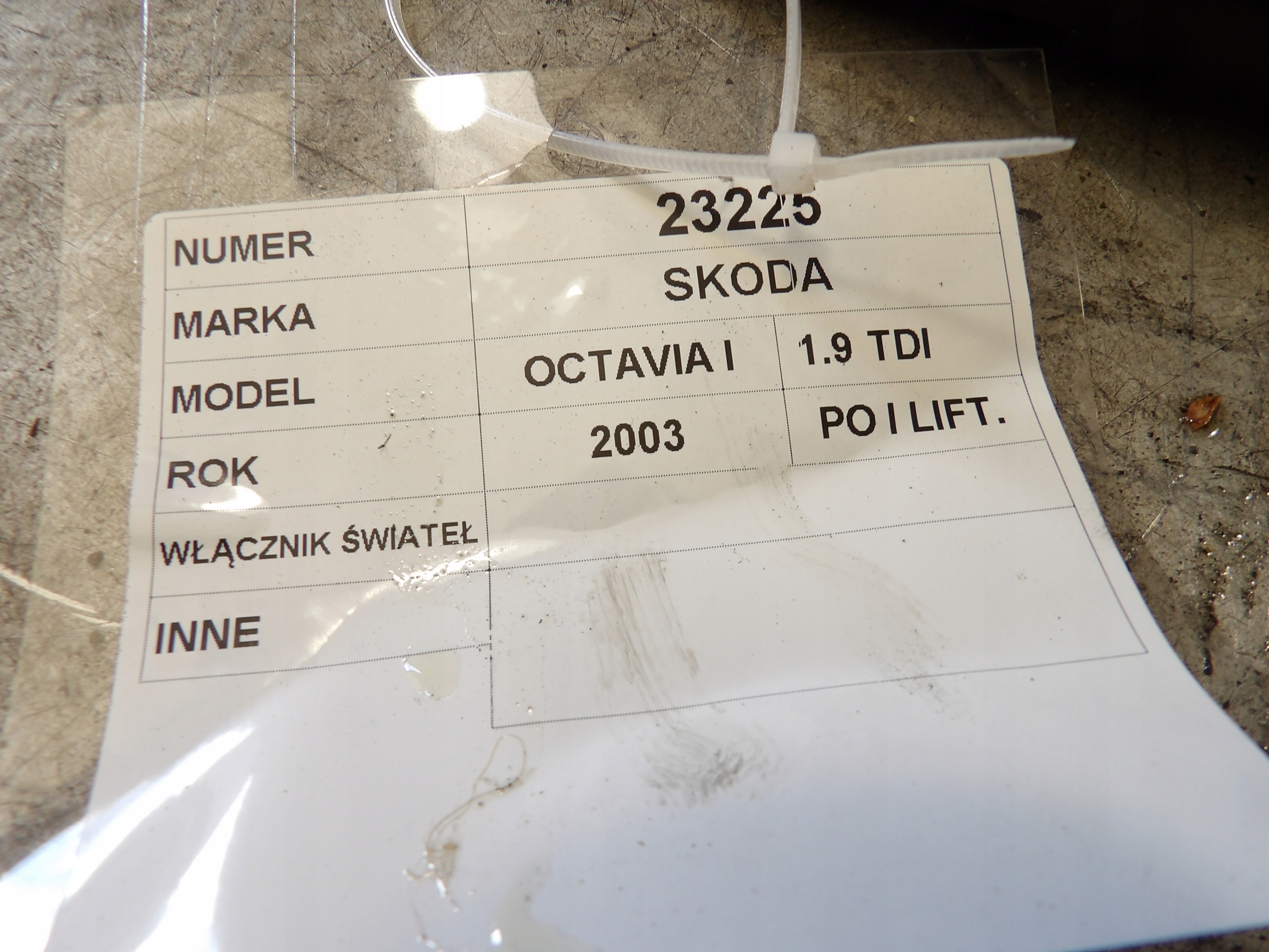 Skoda Octavia e interruttore luci 3B0941531C