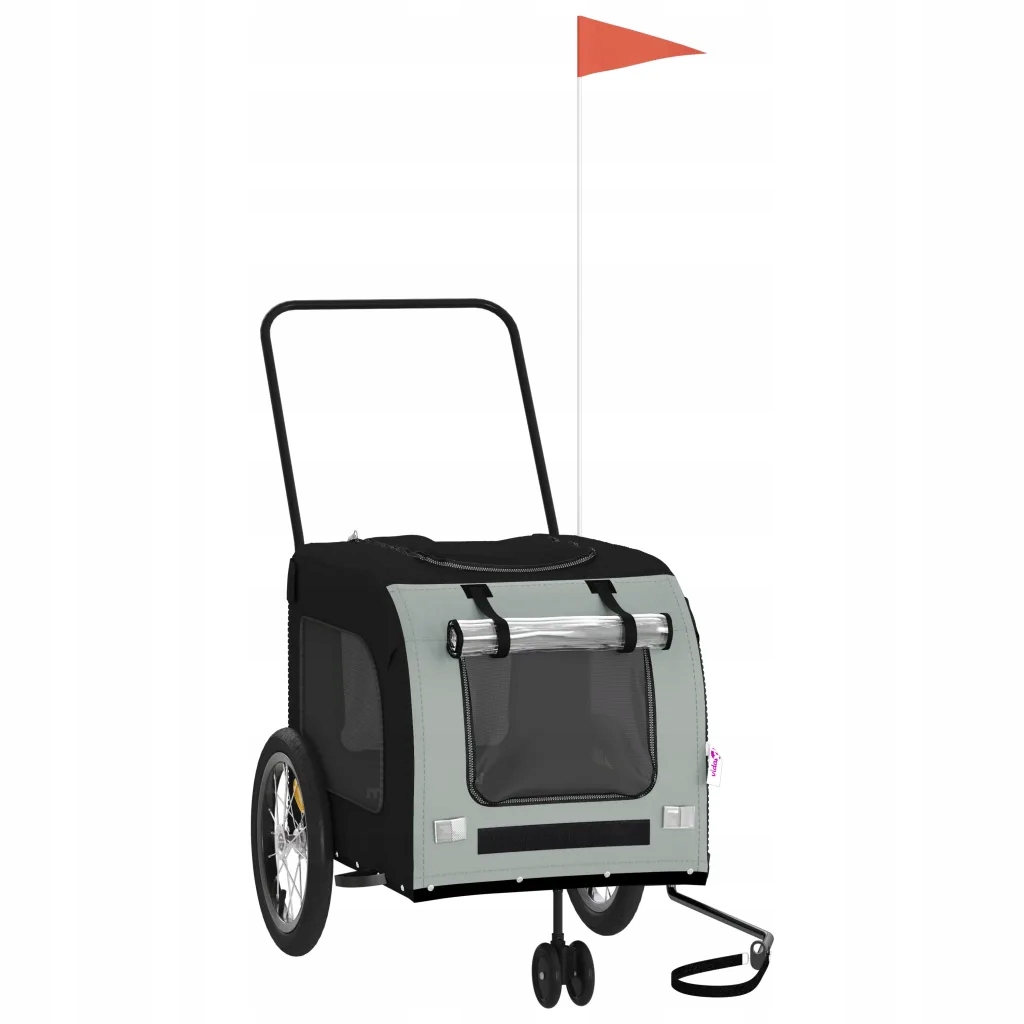 Levně Přívěs na kolo pro zvířata černo-šedý 63x121x65 cm