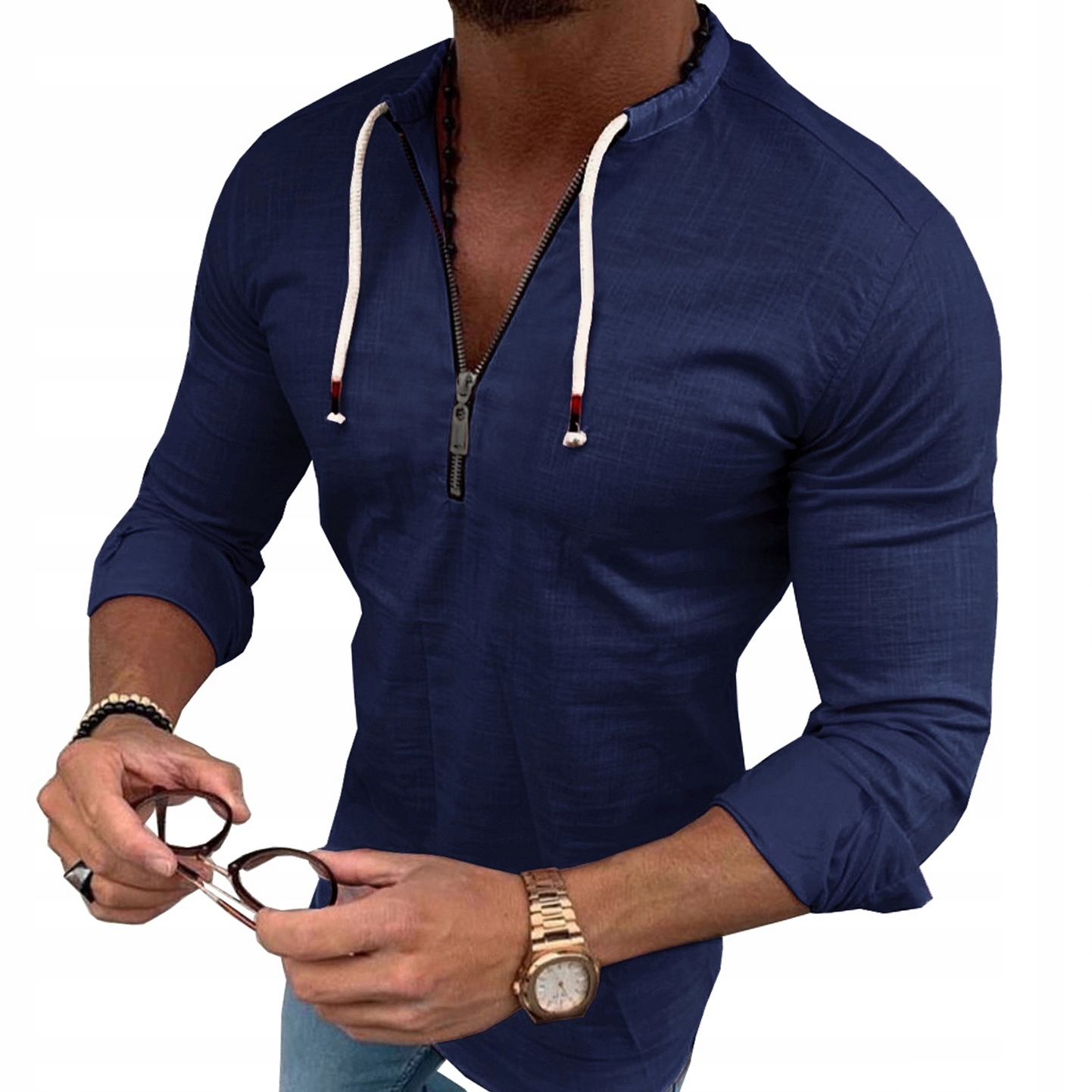 Pánská košile Casual Prodyšná Lněná Len