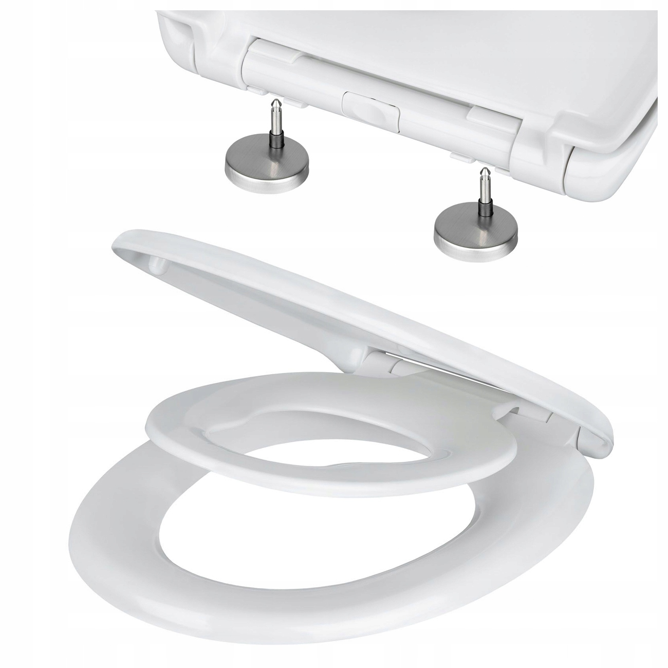 Wc Sedátko S Pomalým Sklápěním A Nástavcem, Sedátko Pro Děti, Bílá Barva