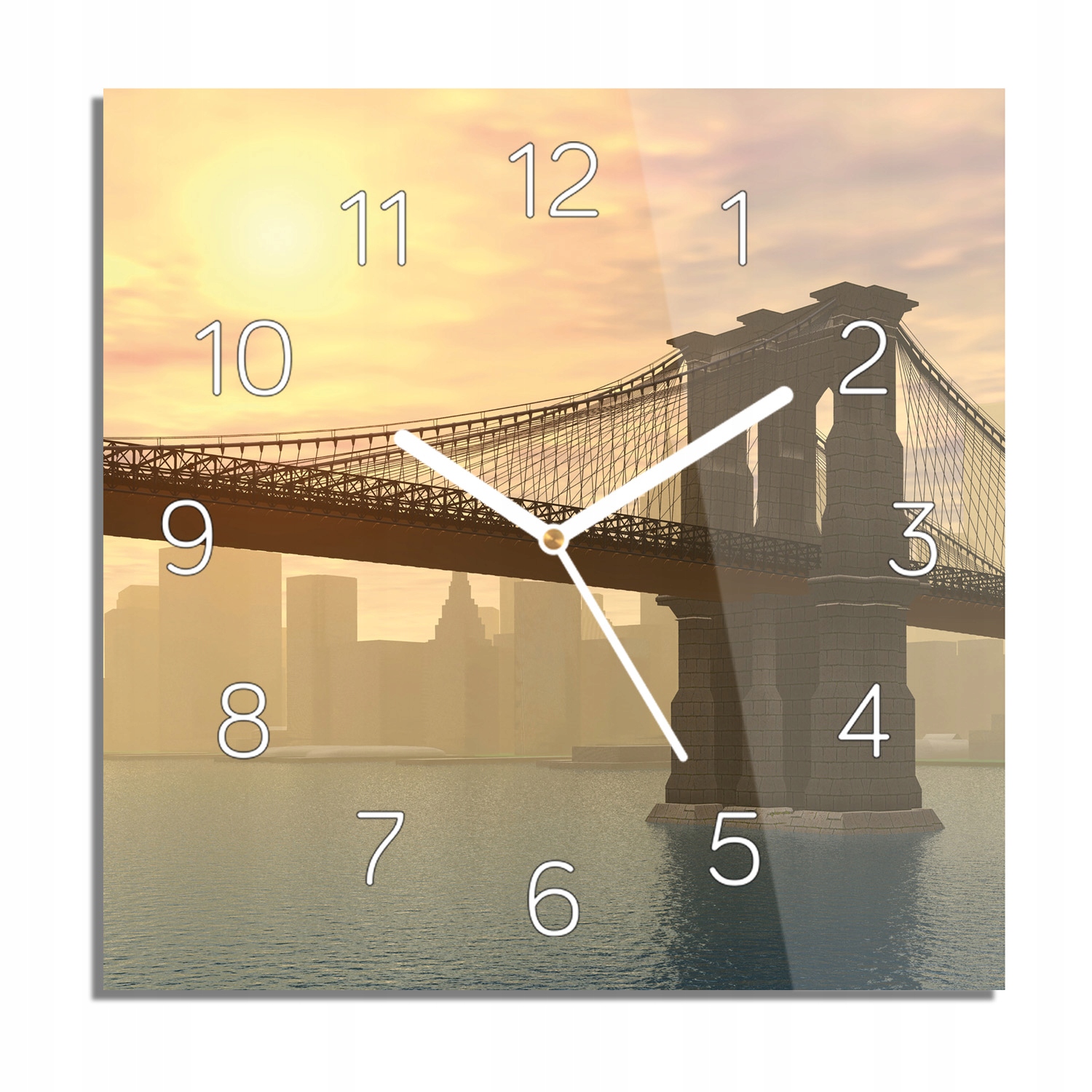 

Most rzeka mgła zegar szklany do biura 30x30 cichy