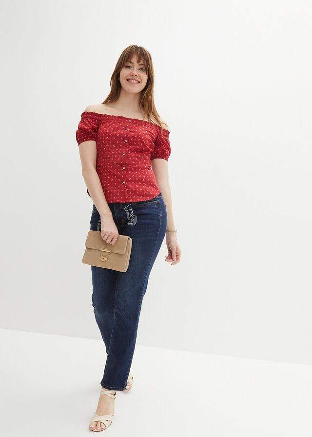 BONPRIX BLUZKA W LUDOWYM STYLU Z DEKOLTEM CARMEN__46 Rozmiar 46