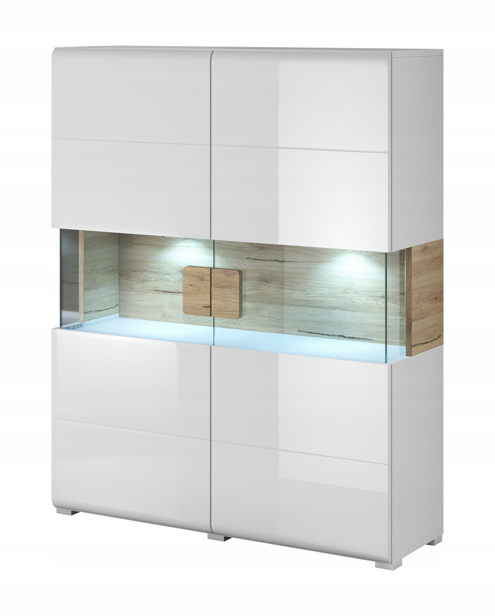 Komoda Ibiza 122 cm do obývacího pokoje Ložnice 2 Dvířka Bílá