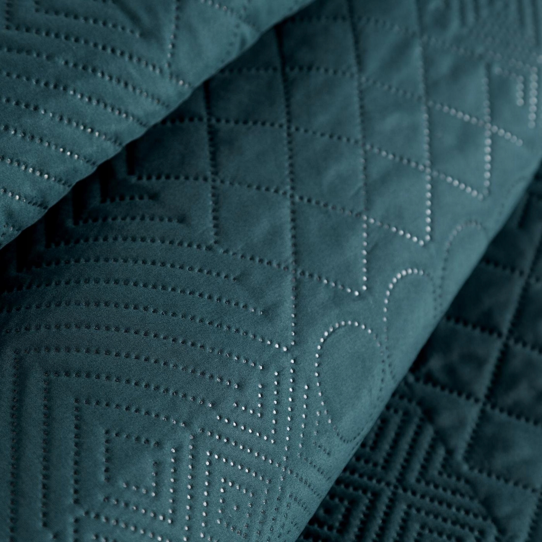 Přehoz na postel BONI/5 170x210 tyrkysový patchwork hrubý prošívaná