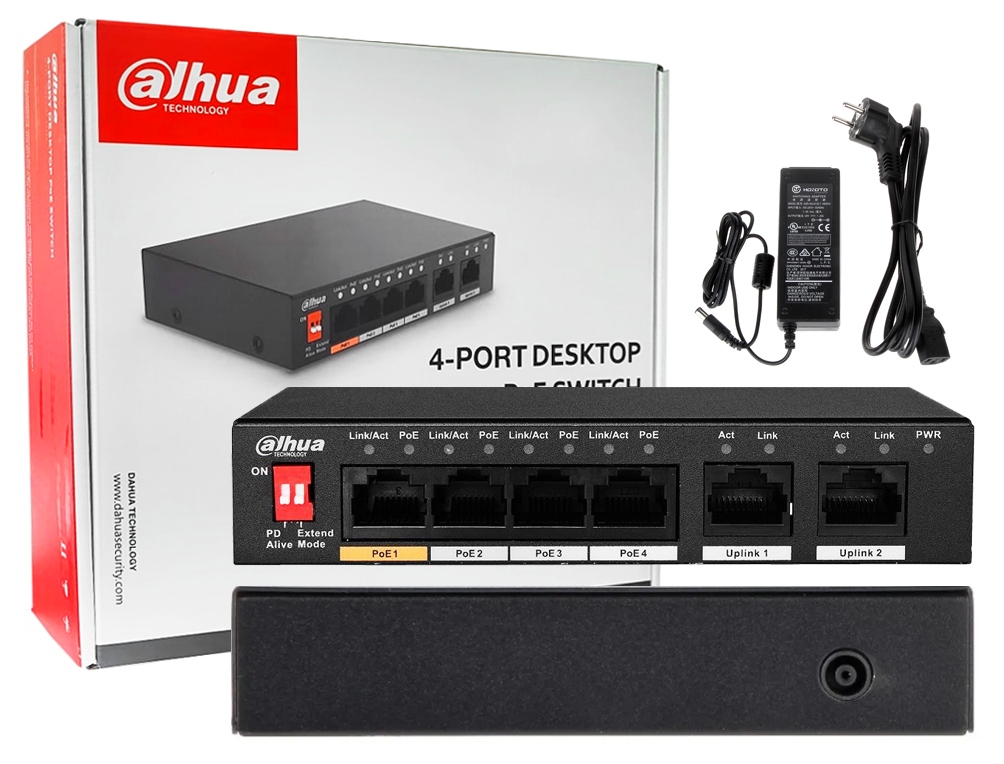 

Switch Poe PFS3006-4ET-60-V2 Dahua 4x Poe 100Mbps