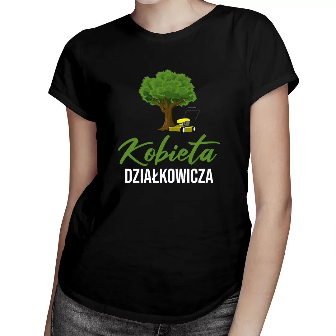

Kobieta działkowicza Koszulka Damska Z Działką