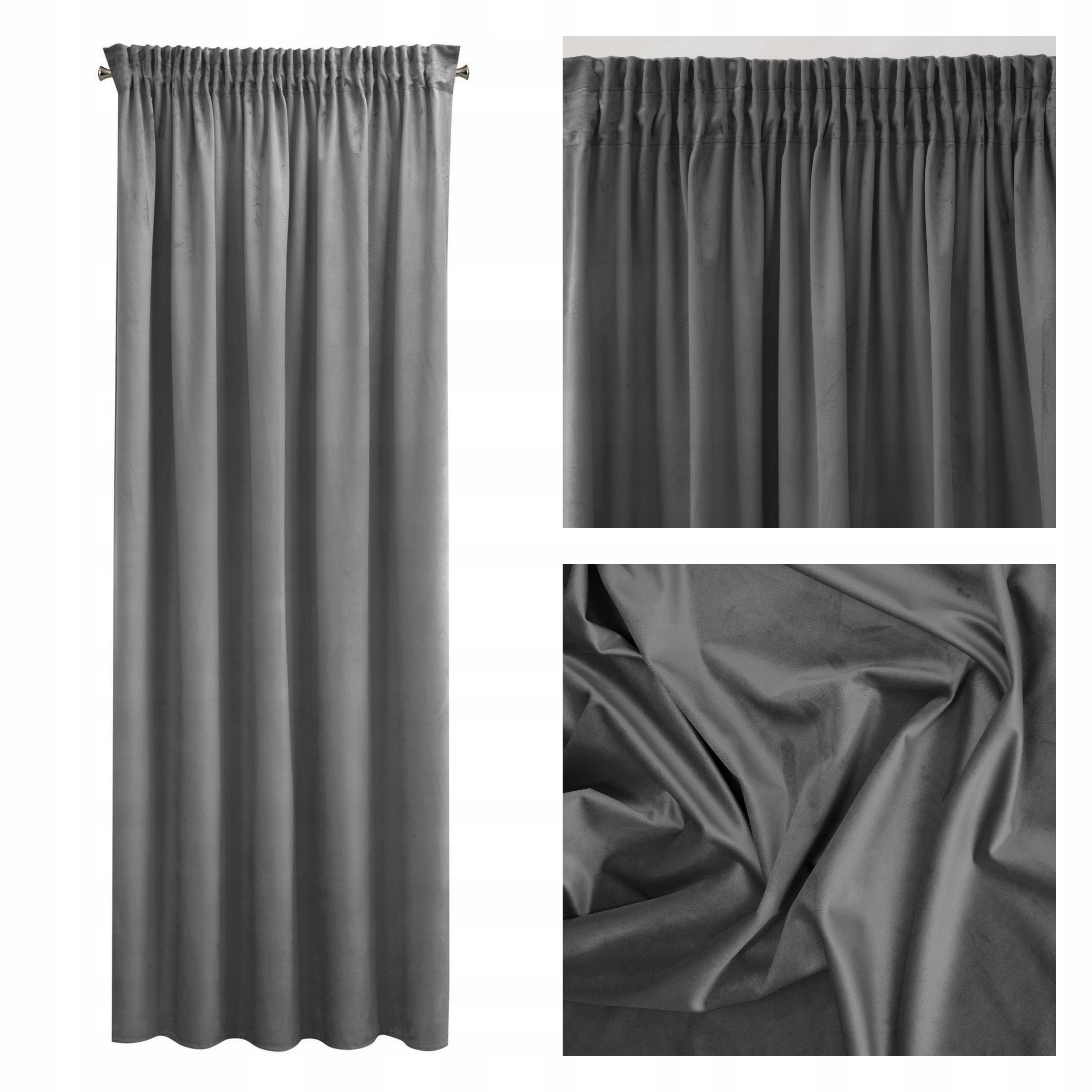 ZASŁONA GOTOWA NA TAŚMIE 140x270 SIBEL STALOWY