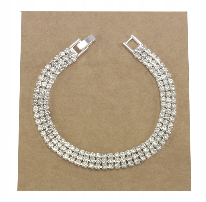 

Bransoletka Srebrna Ślubna Cyrkonie Kryształki