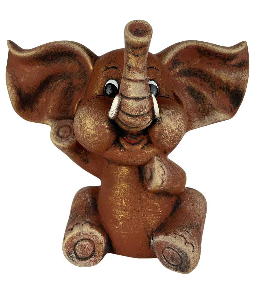 

Skarbonka Figurka Ceramika Słoń Słonik Brąz 23x29