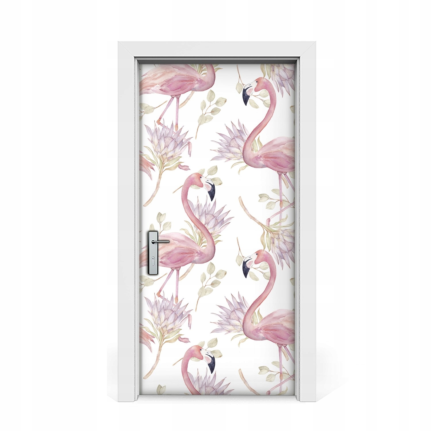 

Naklejka na drzwi Pastelowe Flamingi 95x205