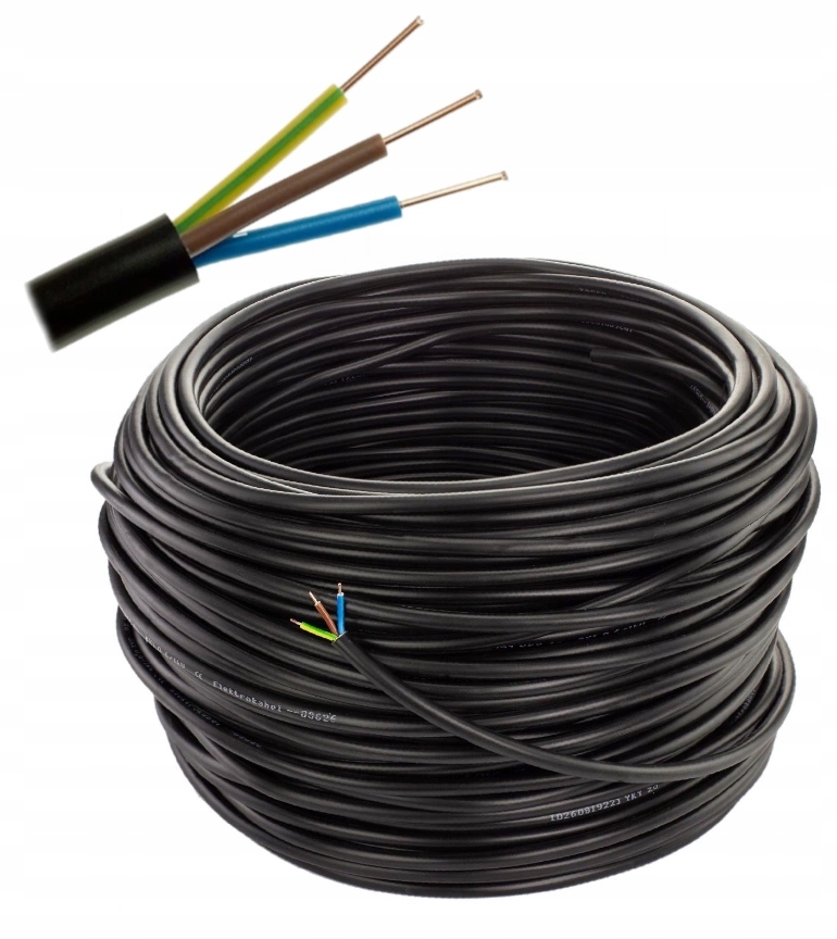 Przewód Ziemny Yky 3x1,5 Kabel Miedziany 100 Metrów Do Ziemi