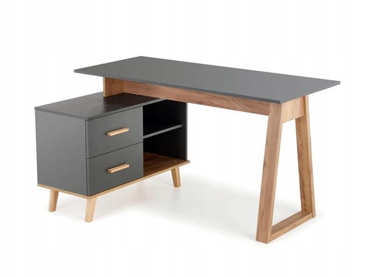 

Nowoczesne biurko narożne z szafką loft