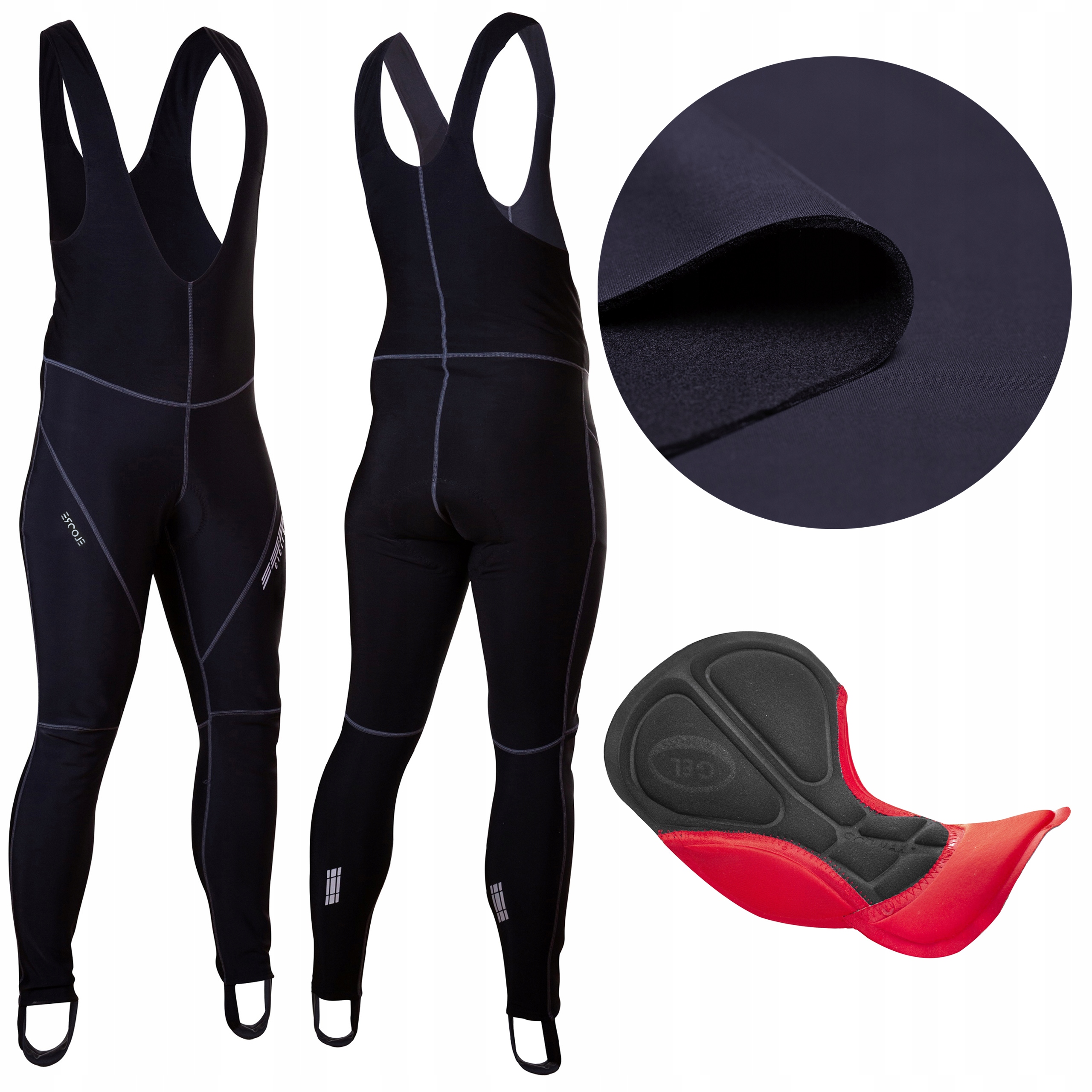 Pánské zimní cyklistické kalhoty L Softshell, zateplené, teplé, černé