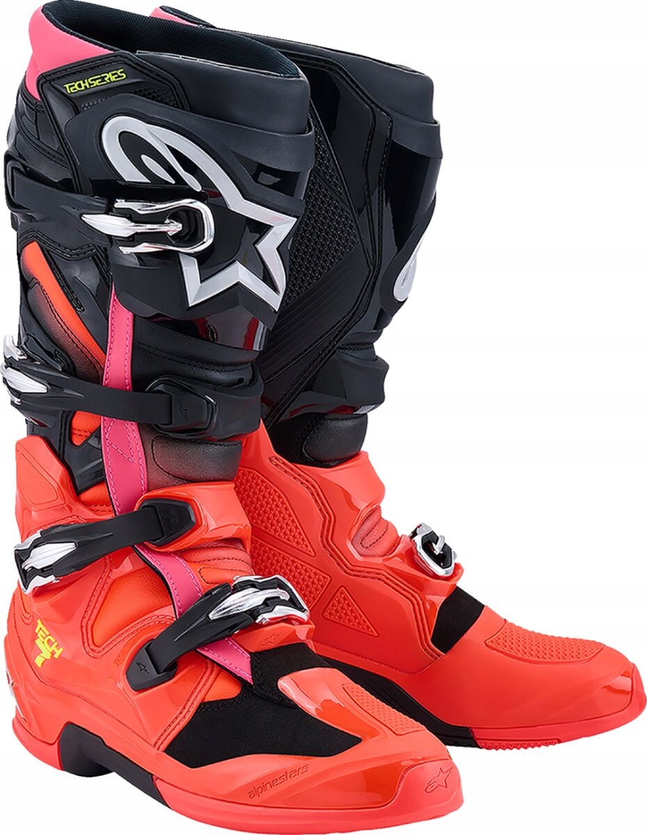 Motokrosové Topánky Alpinestars Tech 7 Čierno/červeno/ružové (9) 43 43 2012025-1576-9