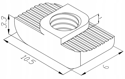 NAKRĘTKA MŁOTECZKOWA T NUT M5 - 10szt V-SLOT 2020 Kod producenta TNUTM5O