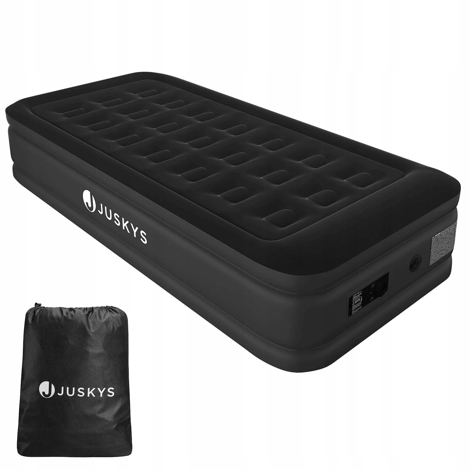 Materac Samopompujący Dmuchany Z Pompką Mata Łóżko 191 x 91 x 44CM Czarny M