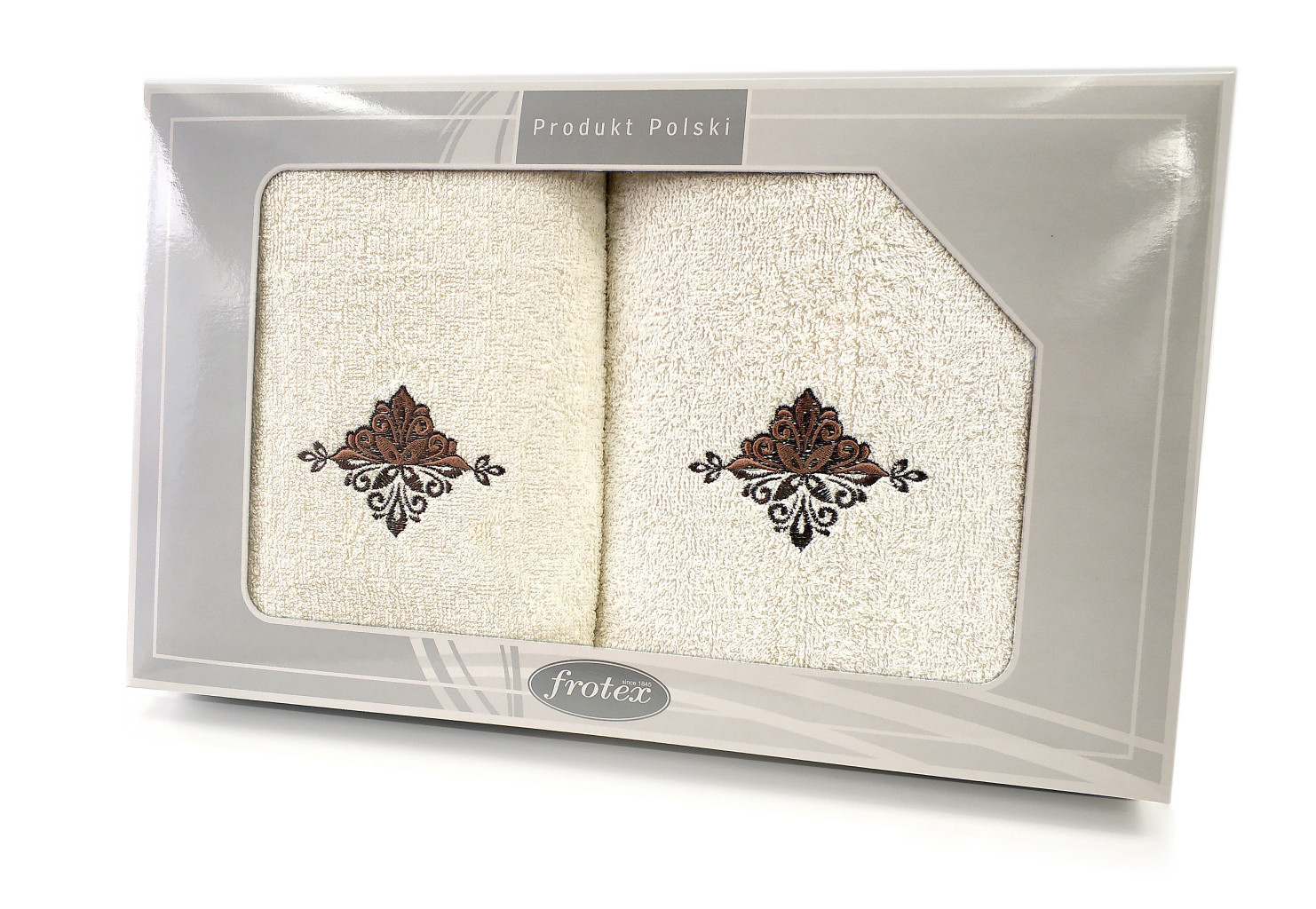 Komplet 2 ręczników Gift 50 70 pudełko Greno kremowy w3