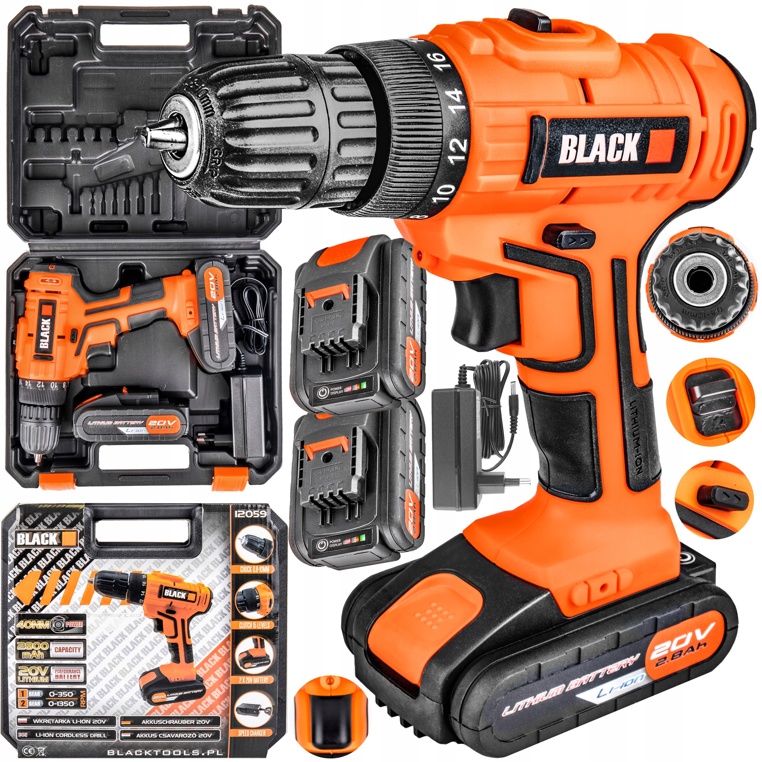 

Wkrętarka Akumulatorowa Wiertarka 20V Zestaw 2xAKU