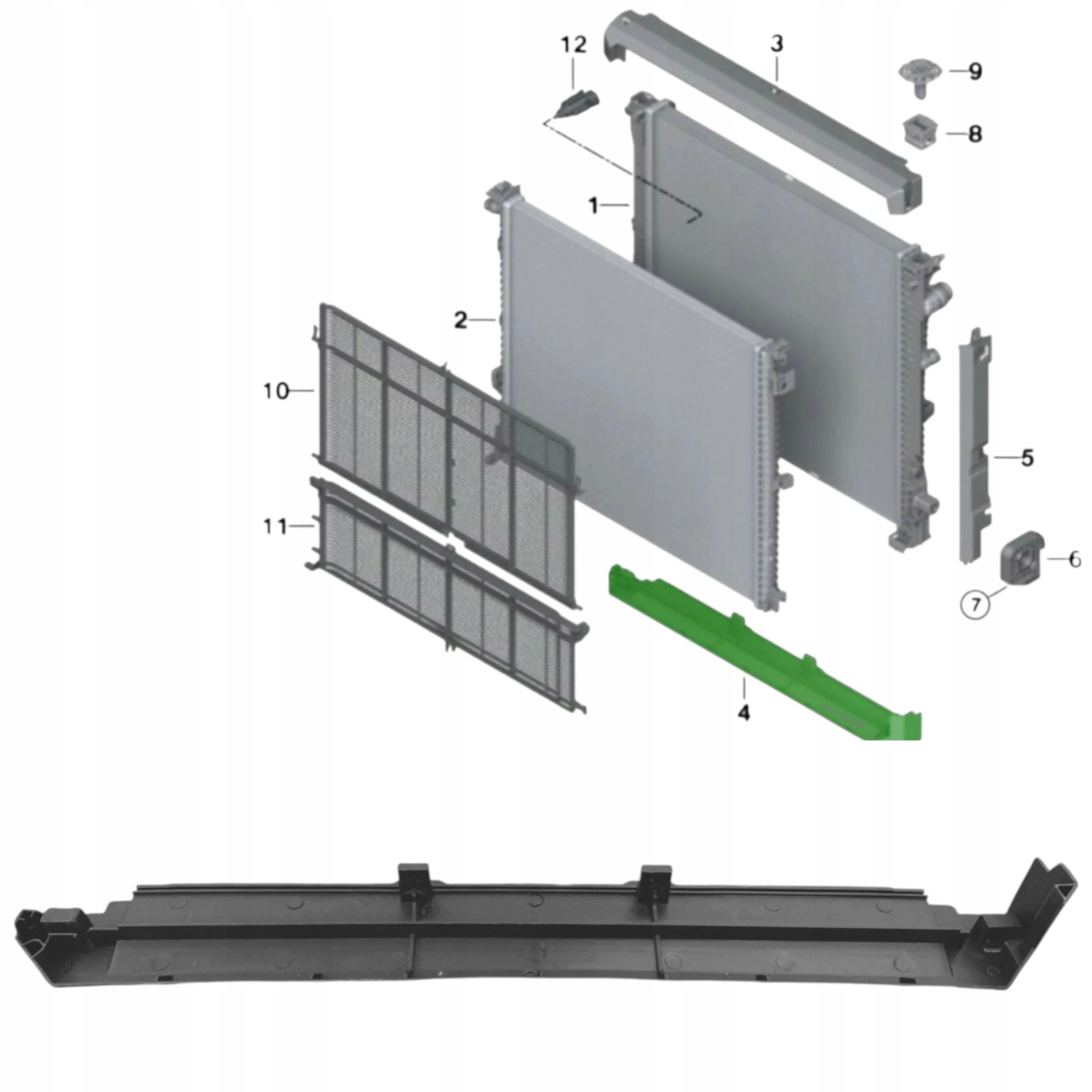 Bmw G01 G02 2017- Spodní Kryt Držáku Chladiče 17118642758
