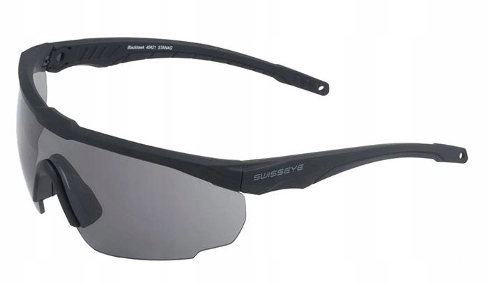 Swiss Eye Blackhawk – Okulary Strzeleckie z 3 Wymiennymi Wizjerami. Czarna