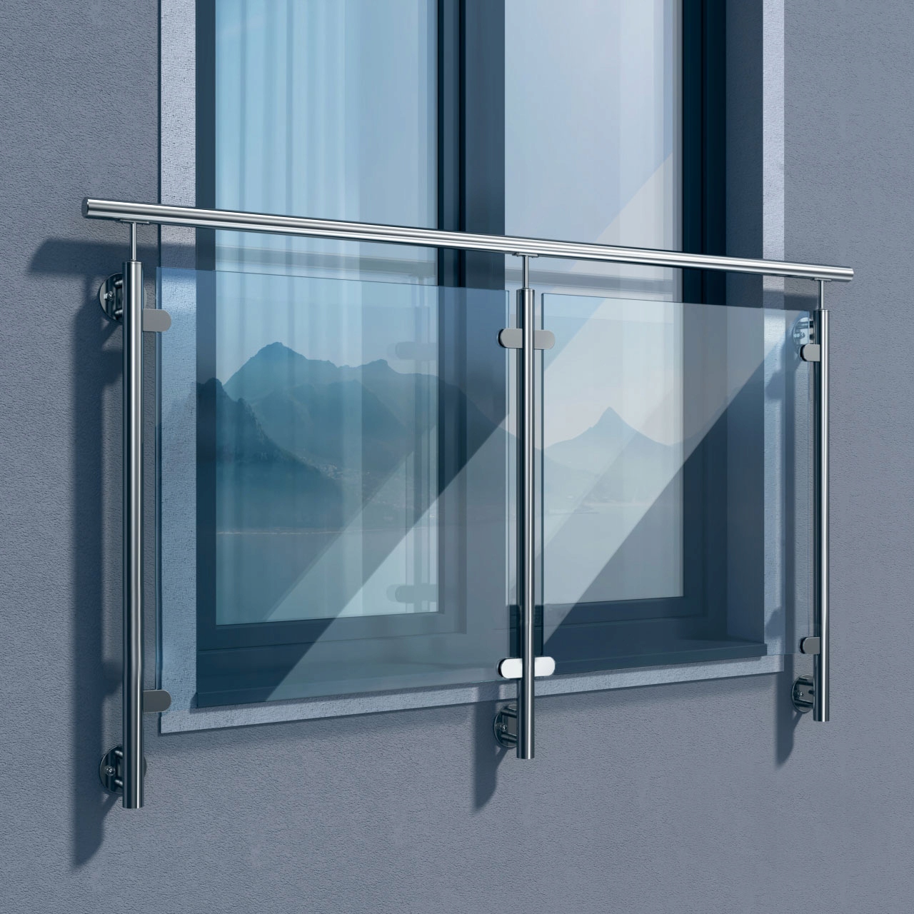 Francouzský balkon – zábradlí z nerezové oceli pro okno o šířce 170 cm