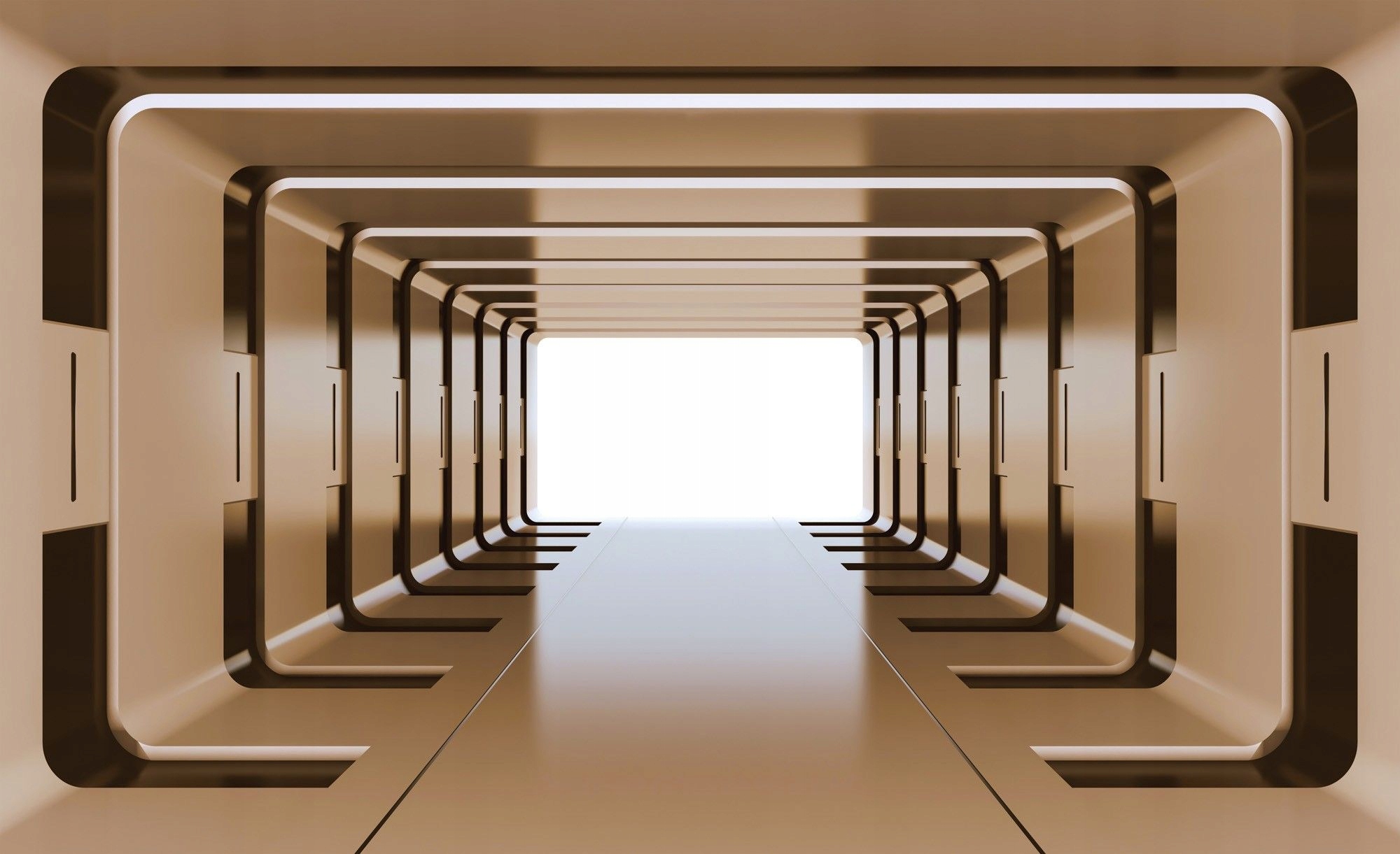 Fototapeta Tunel Béžová Symetrie Minimalismus Futurismus vinylová 208x146 lepidlo