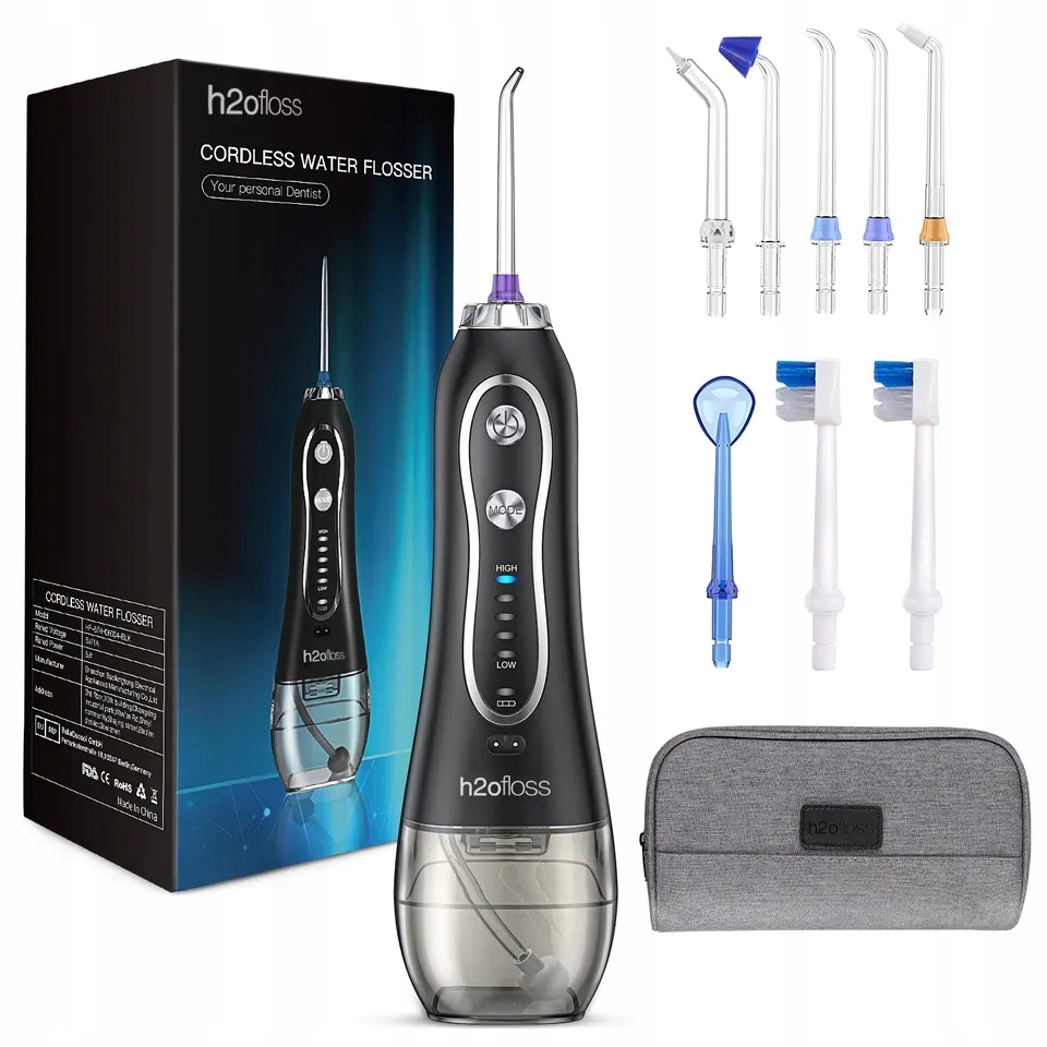 Irygator Do Zębów Bezprzewodowy Dentystyczny 300ml Etui Podróżne 8 Dysz