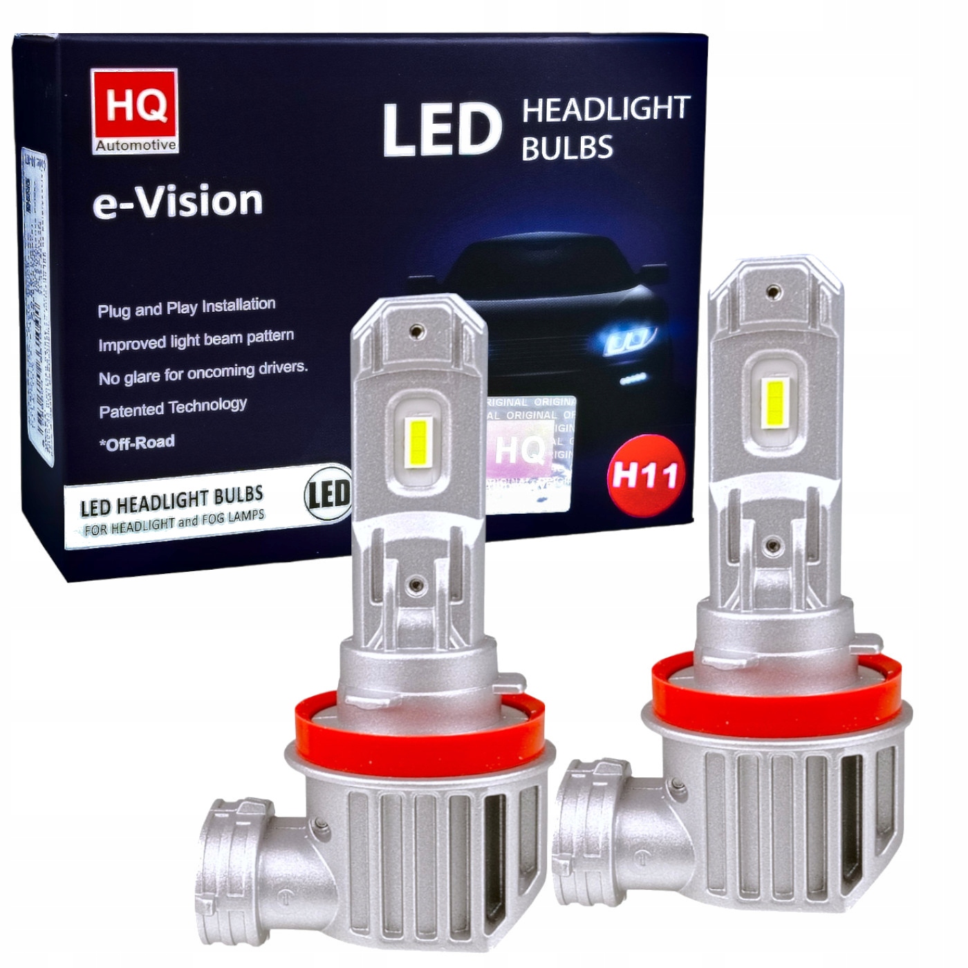 Żarówki H11 Led H8 H9 H16 Hq Automotive V4 e-Vision 12/24V Biała 6000K