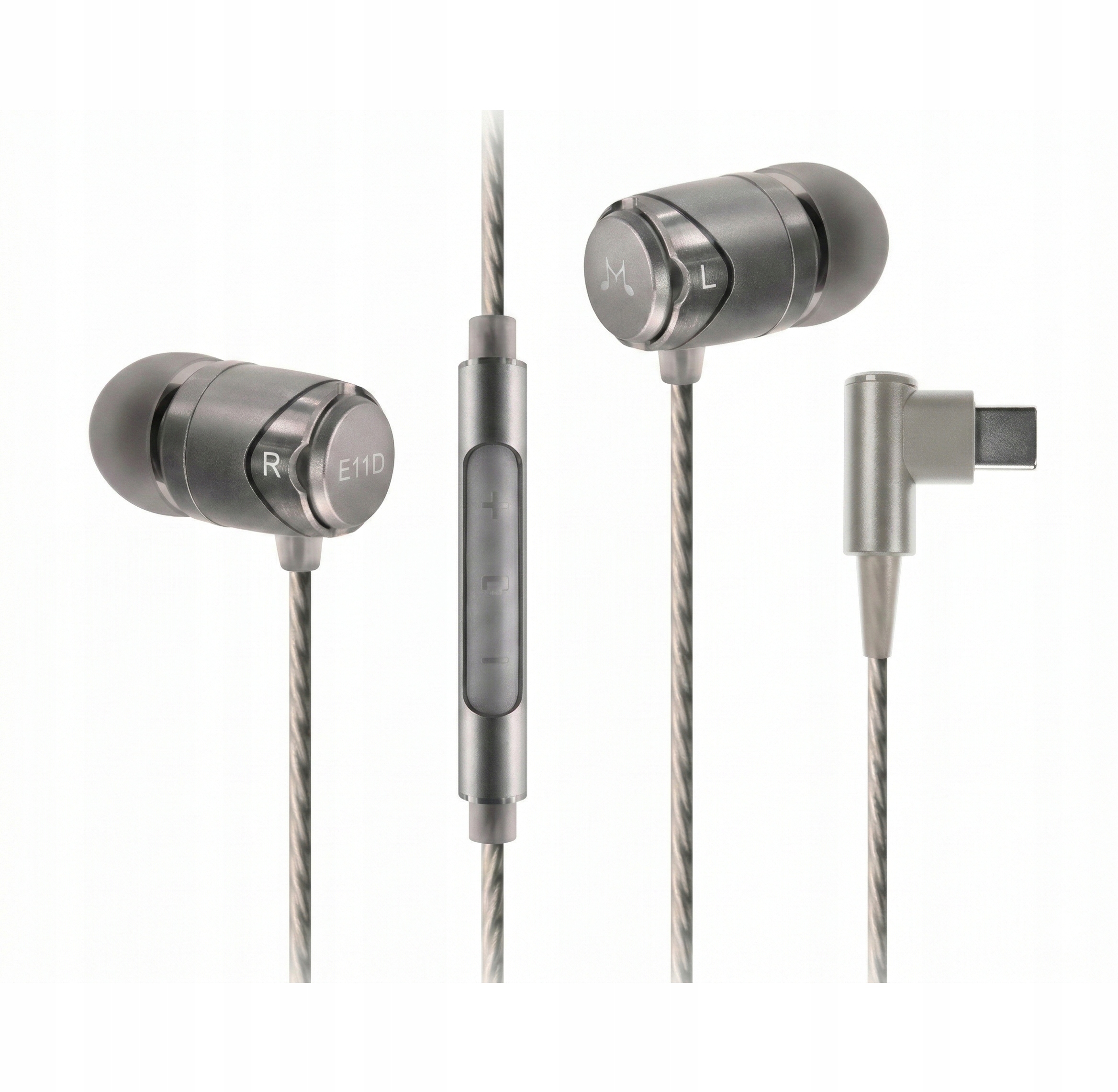 Soundmagic E11D dark gun pilot Usb typu C dźwięk HiRes Energiczne brzmienie