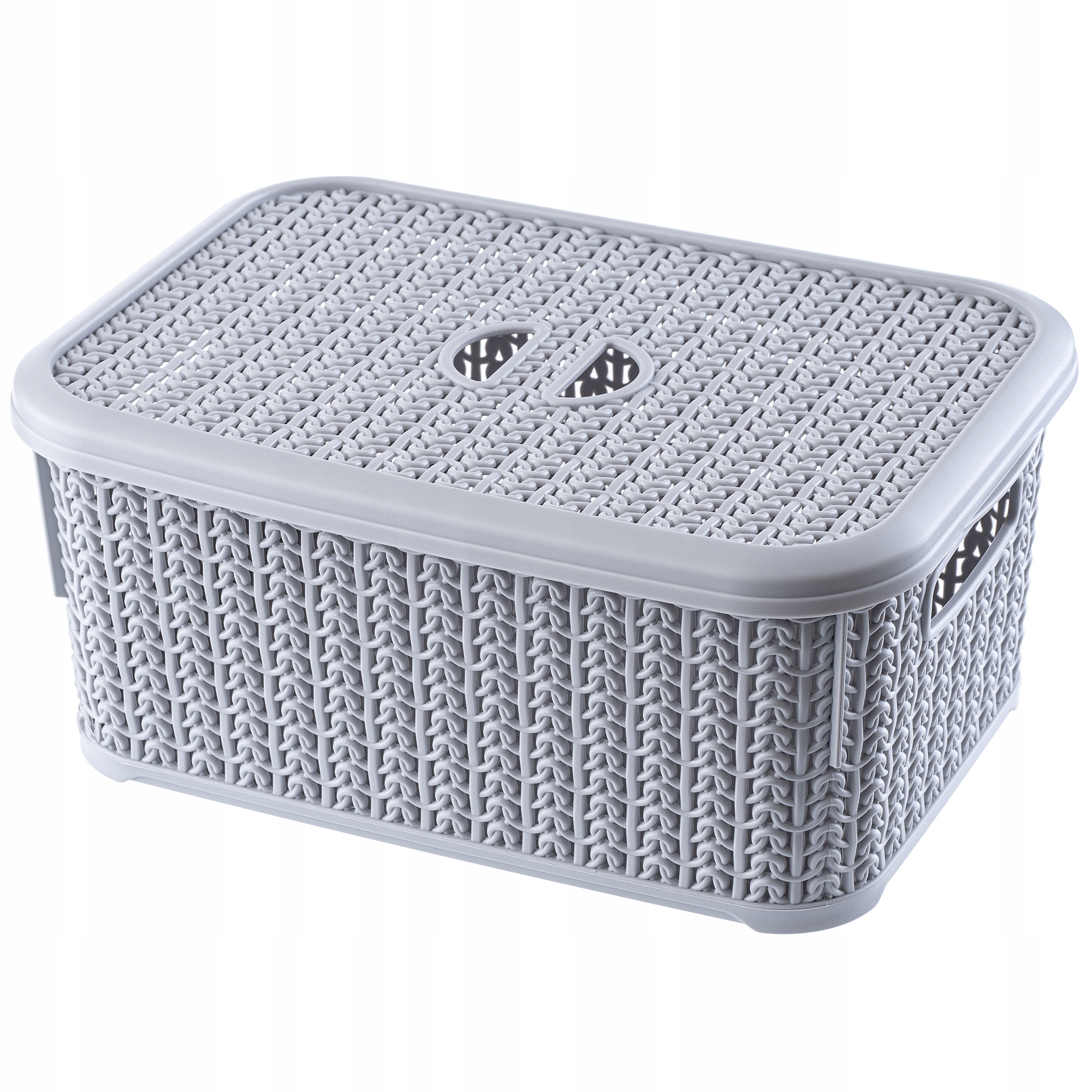 KOSZYK POJEMNIK Z POKRYWKĄ KOSZYCZEK SZARY 6L