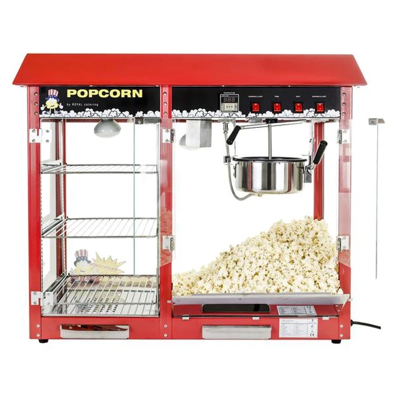 Stroj na popcorn s vykurovacou vitrínou Royal Catering