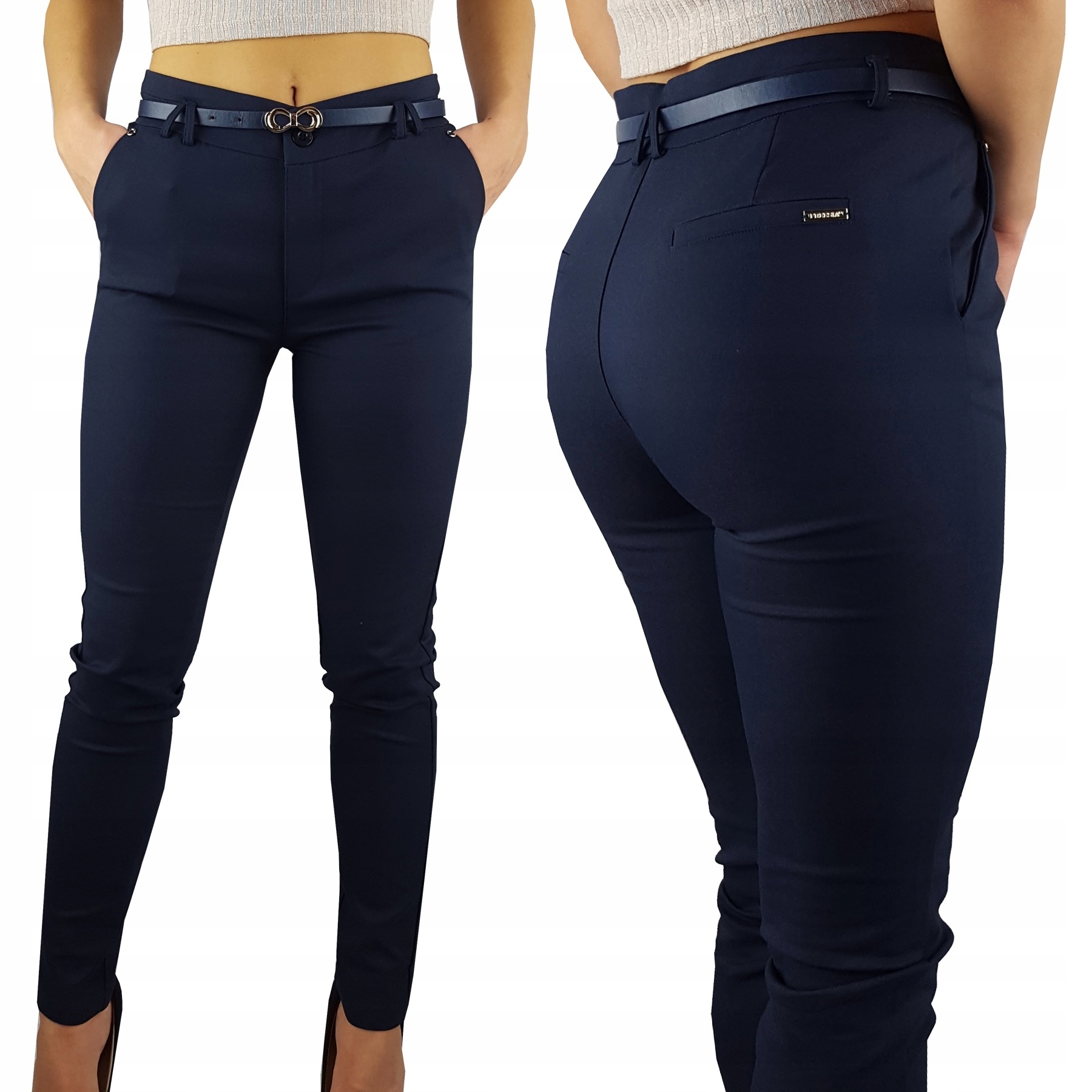 SPODNIE DAMSKIE CYGARETKI FREESIA PASEK Plus Size Marka inna