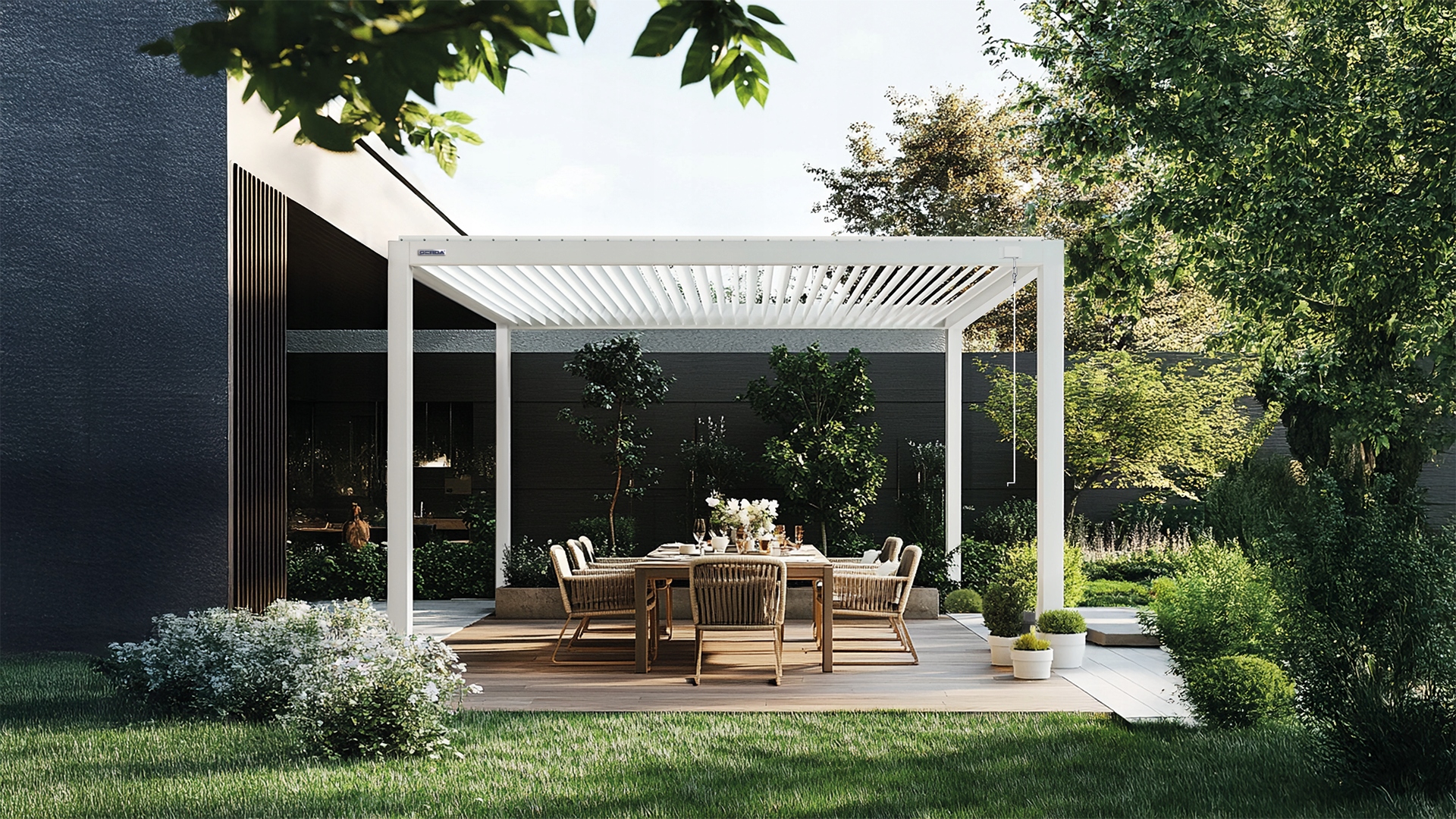 Gerda Pergola Soleo 4x3 m Bílá Volně stojící Výška 259 Cm Terasová Zahradní Top