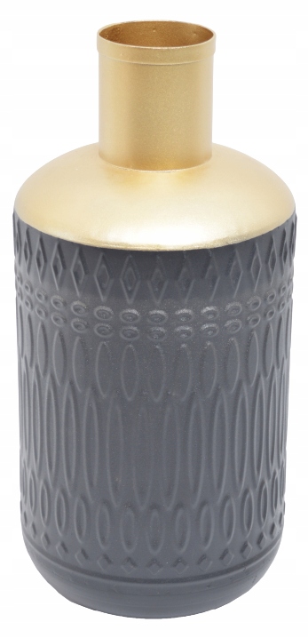 WAZON NA KWIATY TRAWĘ PAMPAS METALOWY CZARNY L