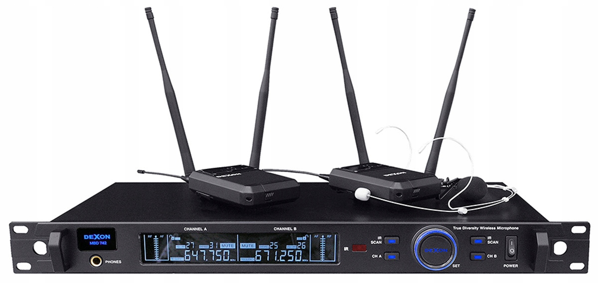 Dexon Mbd 942 Bezdrôtový Systém 2 x Ručný Mikrofón s prijímačom Uhf