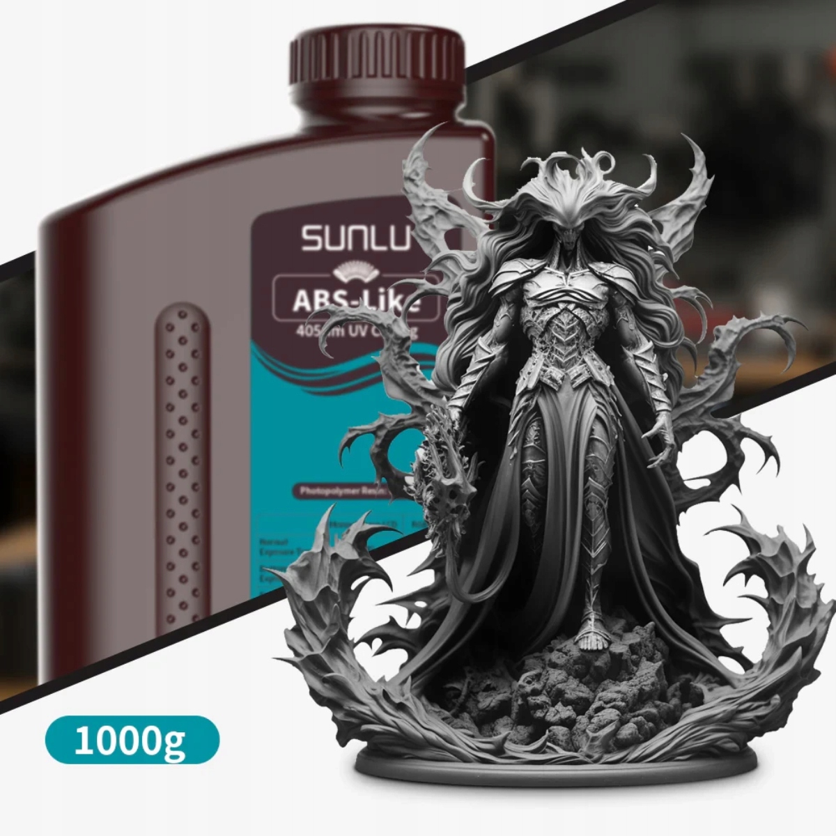 Uv pryskyřice Sunlu Abs Like Solid GREY/šedá 1kg 1L pro 3D tiskárnu