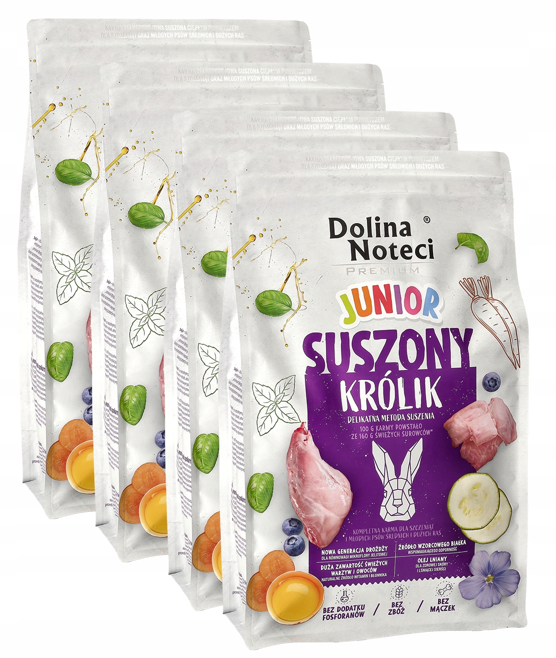 Levně Dolina Noteci Krmivo pro psa Premium Junior Set 4x4kg Králík