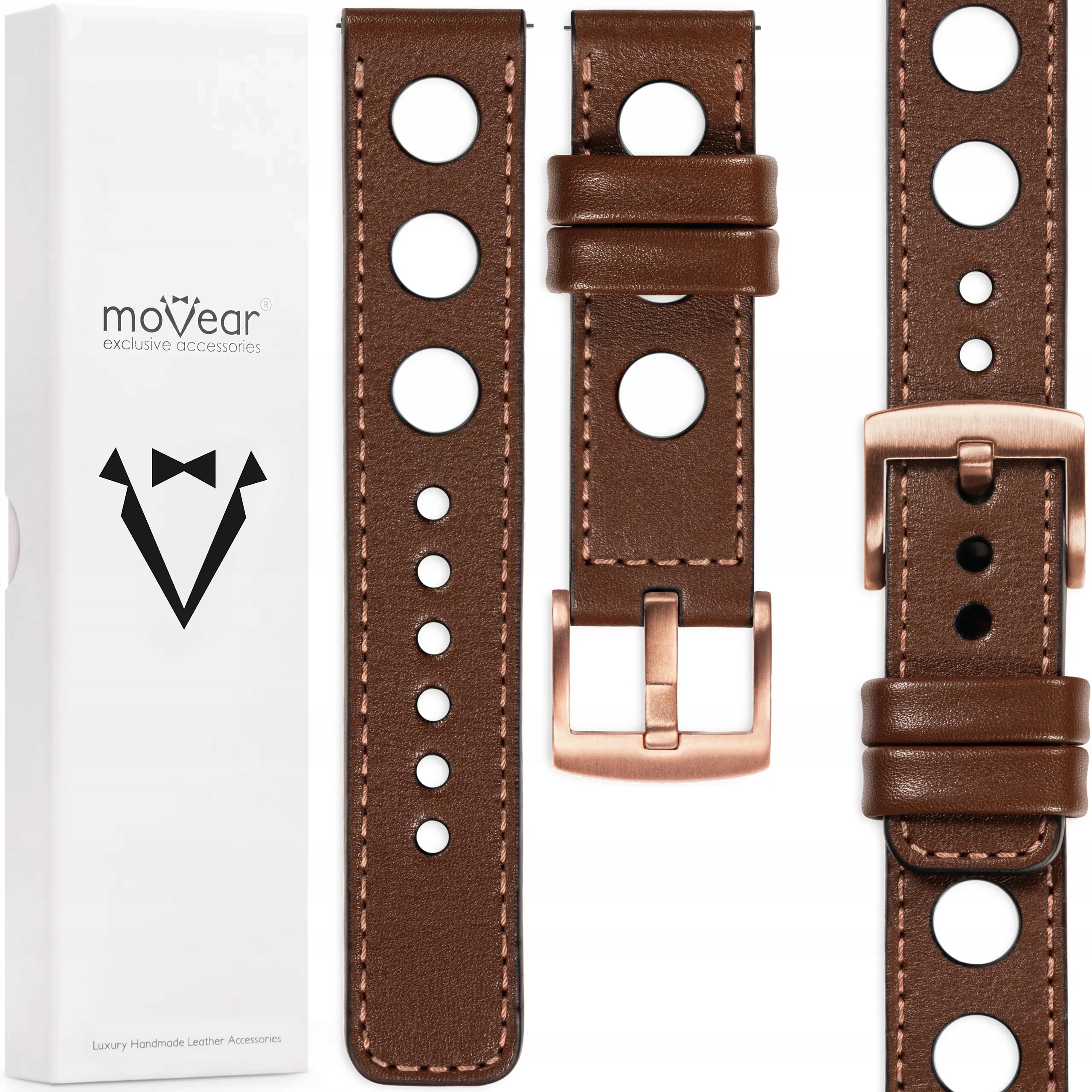 Kožený opasek 18 mm pro prémiové hodinky, elegantní, italská kůže Movear