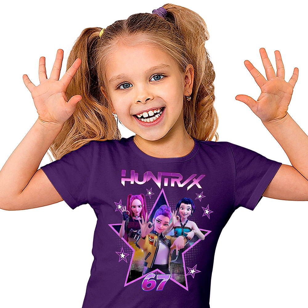 ALMI t-shirt dziecięcy fioletowy bawełna