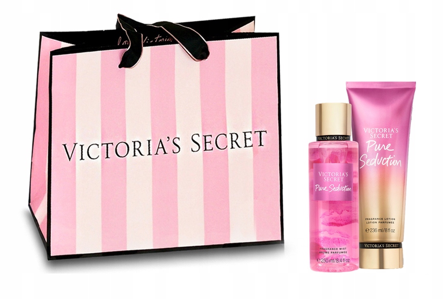 Victoria's Secret Pure Seduction - Zestaw Mgiełka Balsam Torebka - Prezent